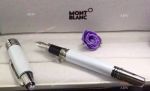 Copy Montblanc John F Kennedy Pen White Fountain Pen & Silver Clip